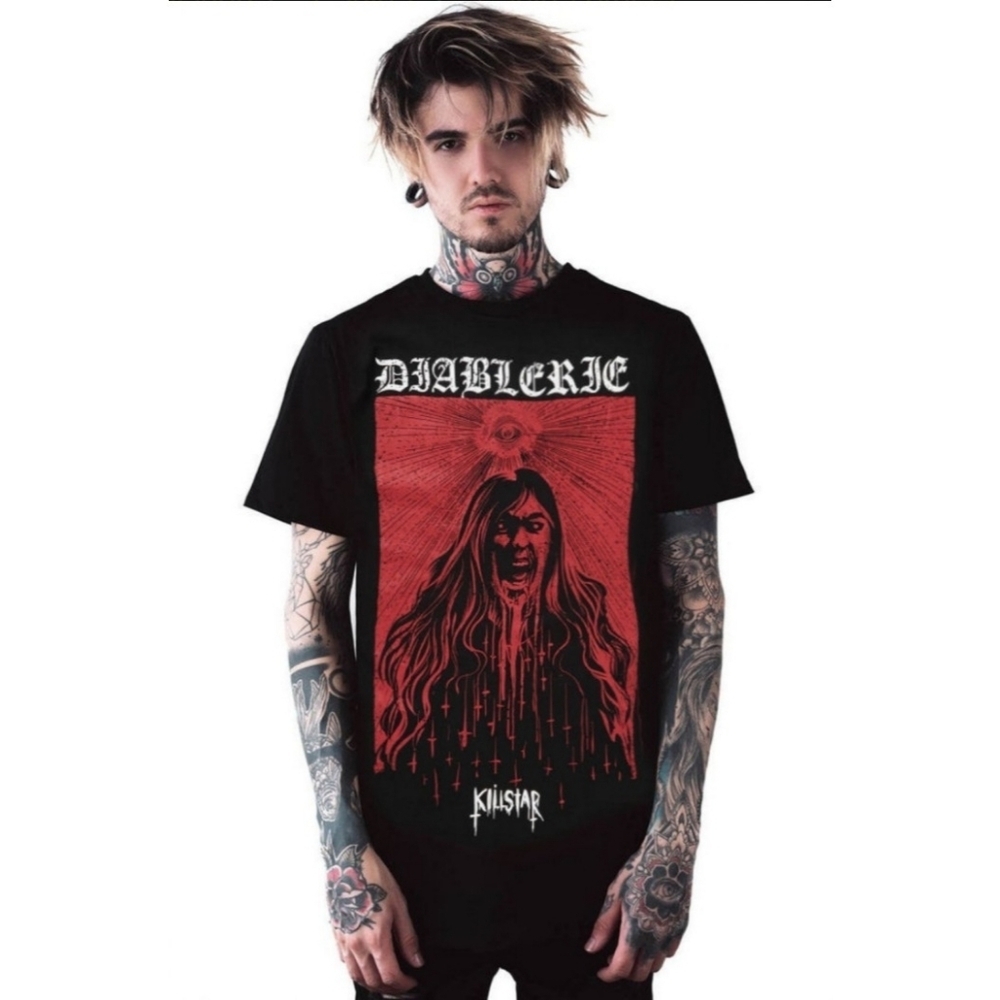 Killstar ✦ Diablerie Tee ✦ Goth Black Cotton Short Sleeve Unisex 2XL NWT